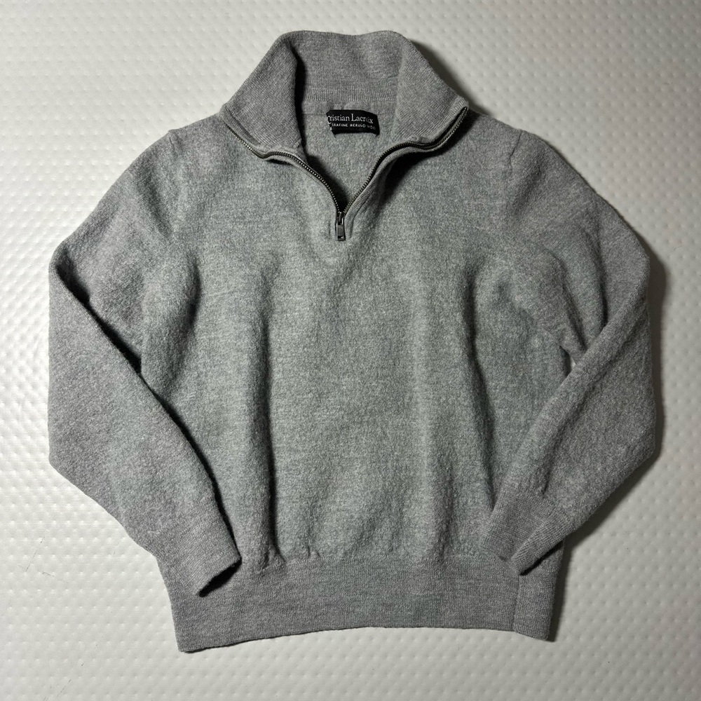 Christian Lacroix child Medium M pullover sweater zip sweatshirt half zip collar